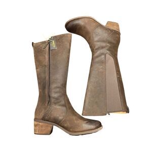 Teva Anaya size 11 chocolate brown riding tall boots side zip Christmas